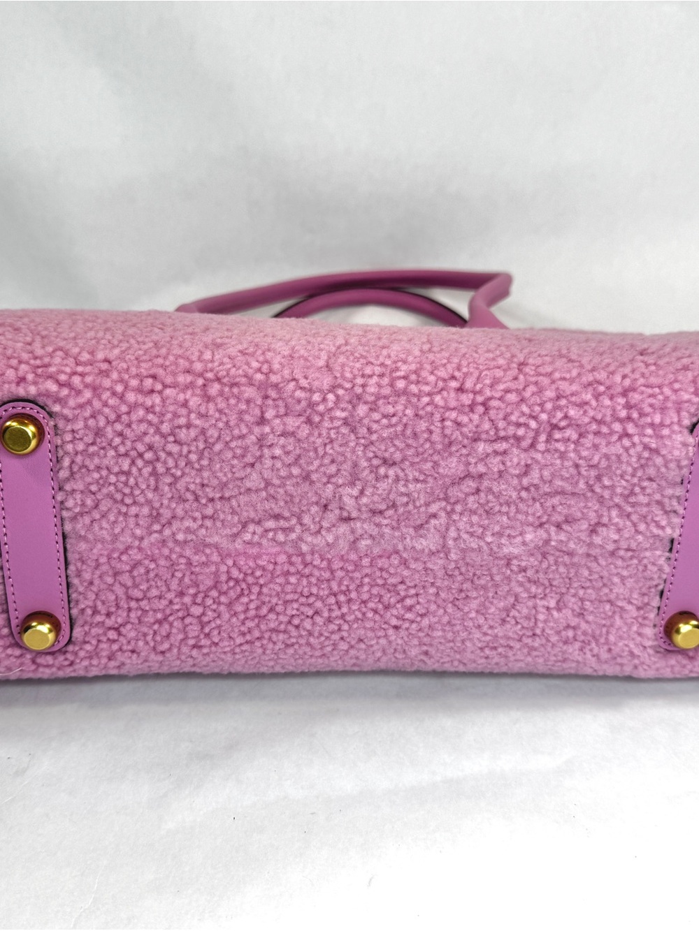 Coach x Brain Dead Pink Teddy Bear Shearling Tote Bag CEO06 Fuchsia NWT Rare - Picture 8 of 12
